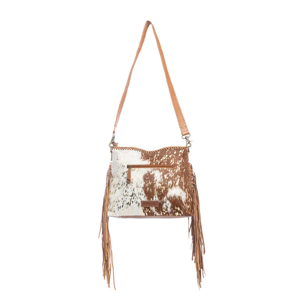 Valley Brook Leather & Hairon Bag In Caramel