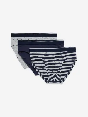 WES Lounge Navy Hydro Cool Briefs Pack of Three