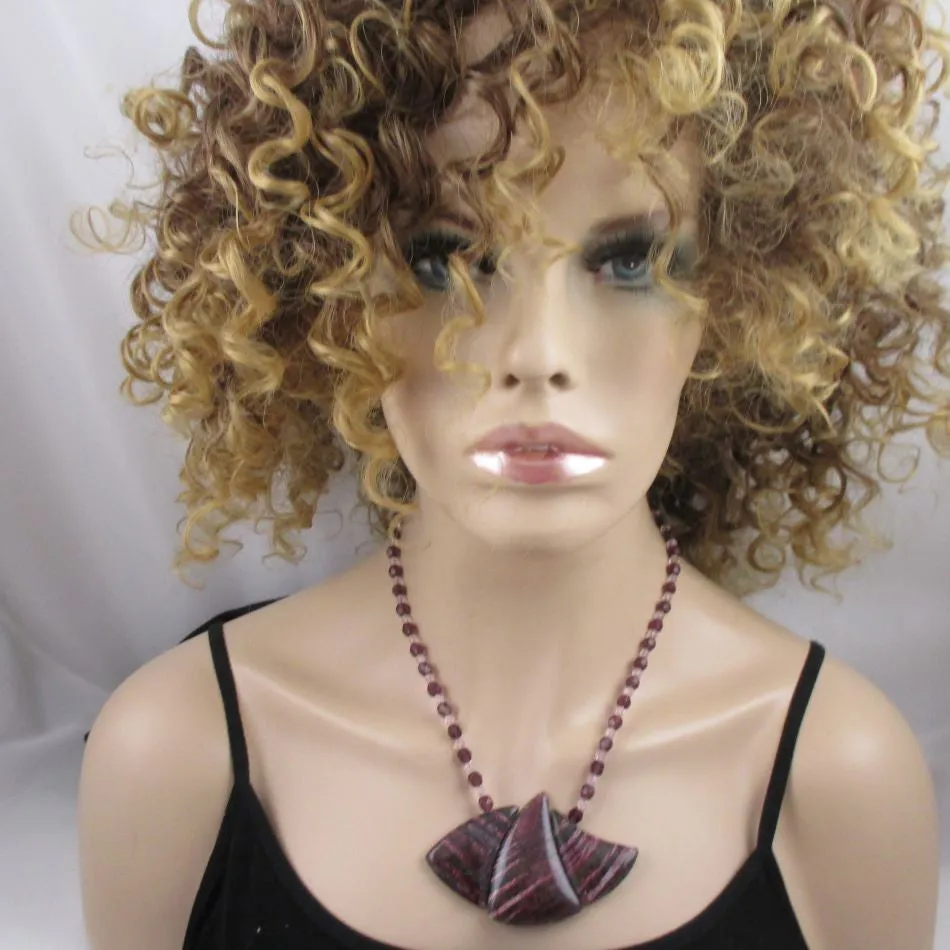 Whimsical Amethyst and Purple Jasper Bib Necklace