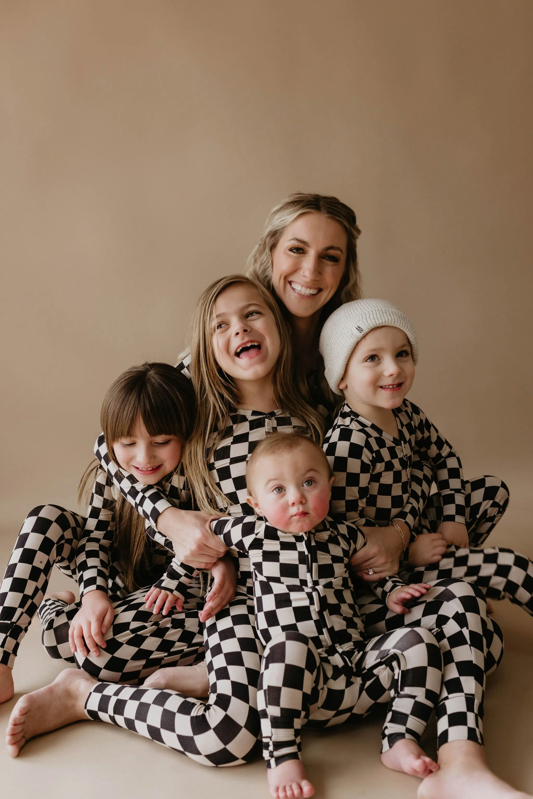 Women's Bamboo Pajamas | Black Checkered