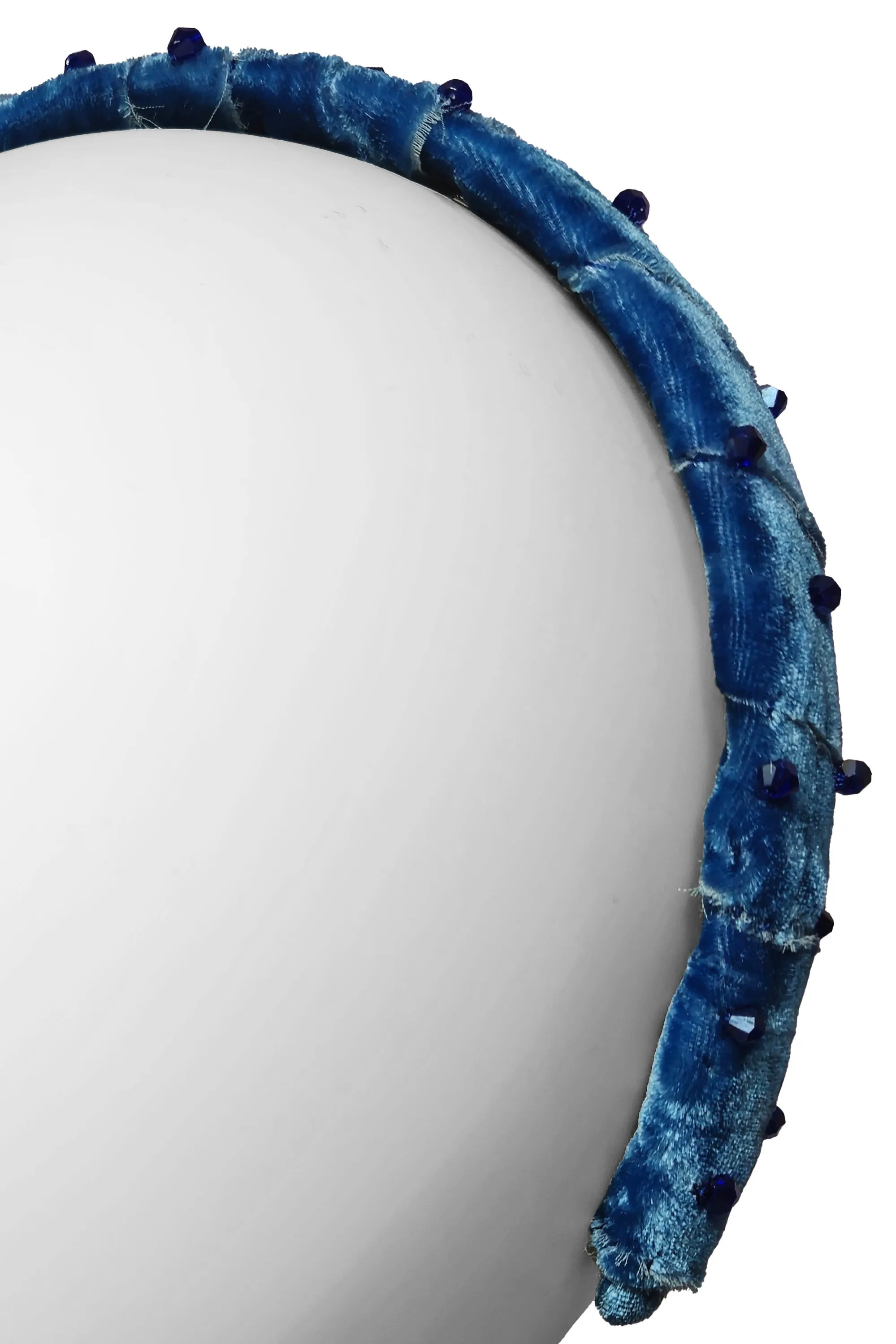 Wrapped Velvet Flat Headband - Blue