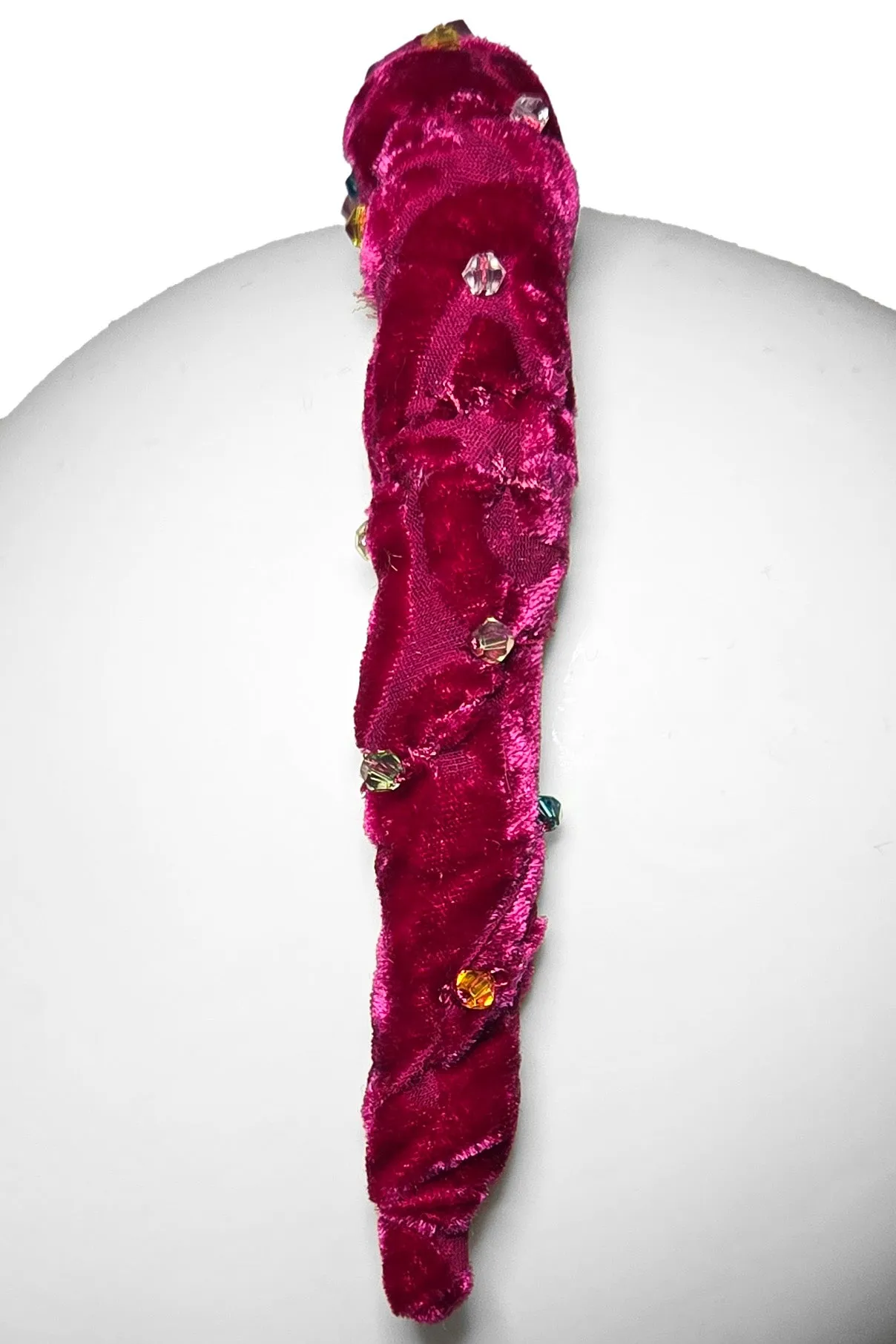 Wrapped Velvet Headband - Magenta & Multi