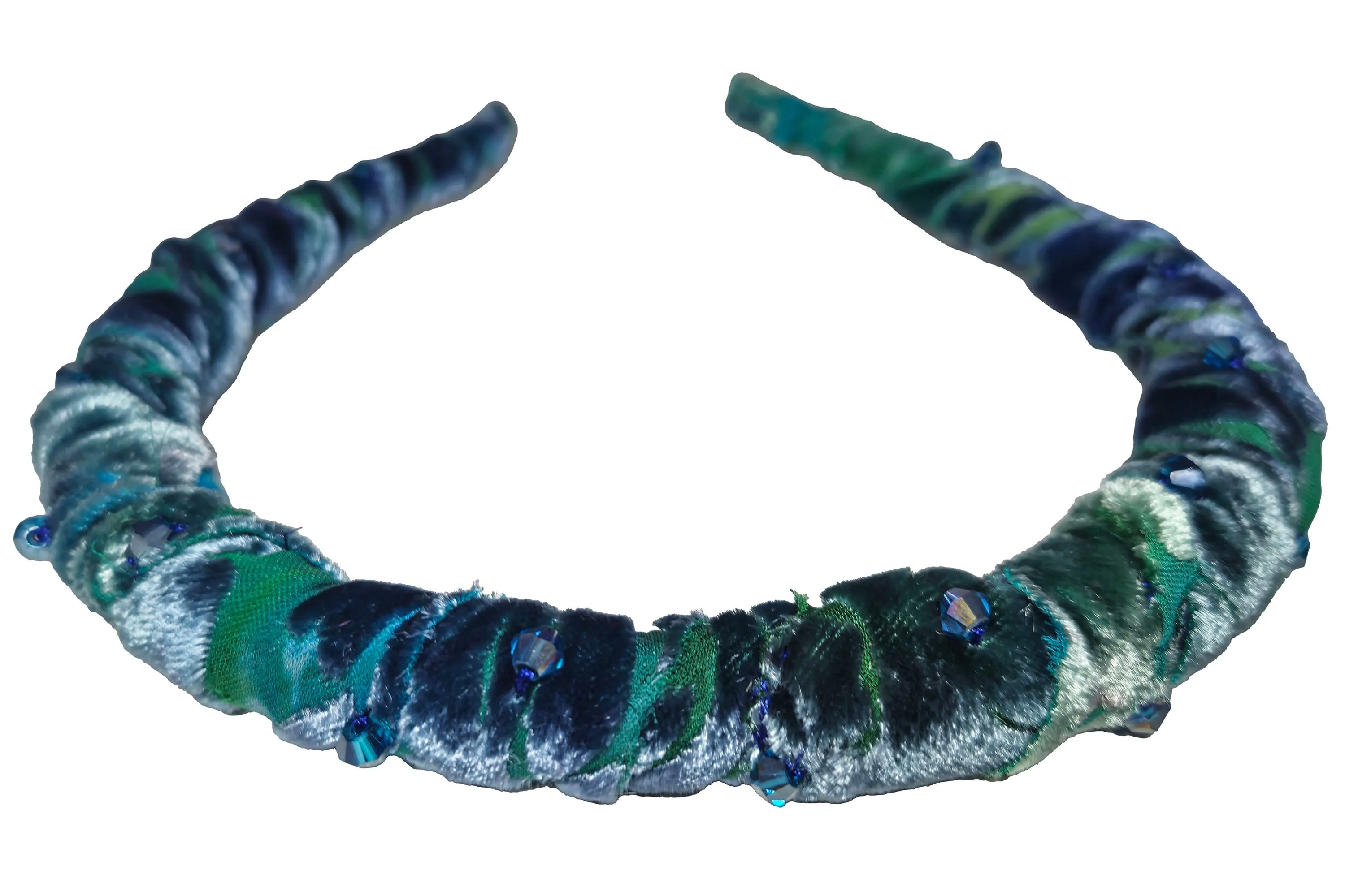 Wrapped Velvet Headband - Teal