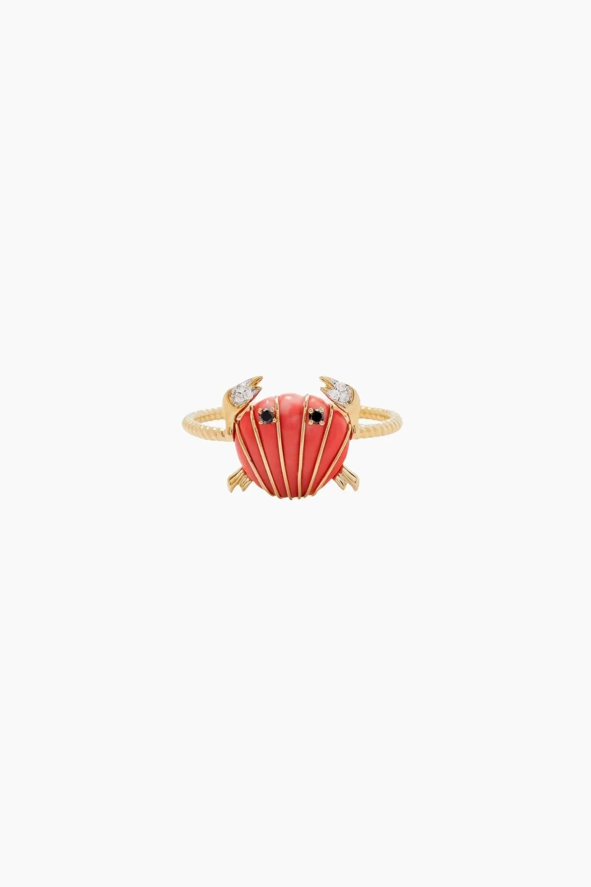 Yvonne Léon Mini Crab Coral Ring - Yellow Gold