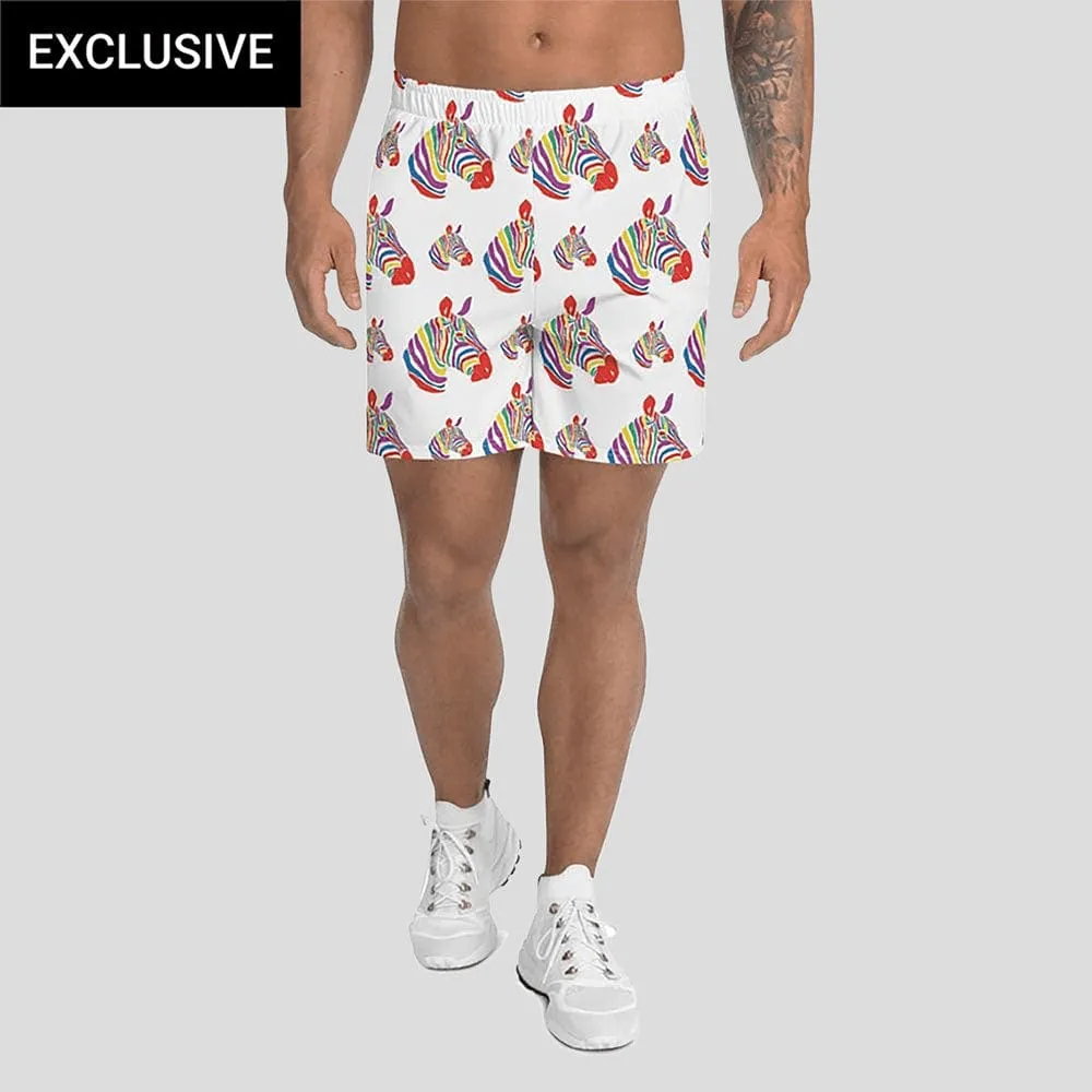 Zebra Rainbow Athletic Shorts (POD)