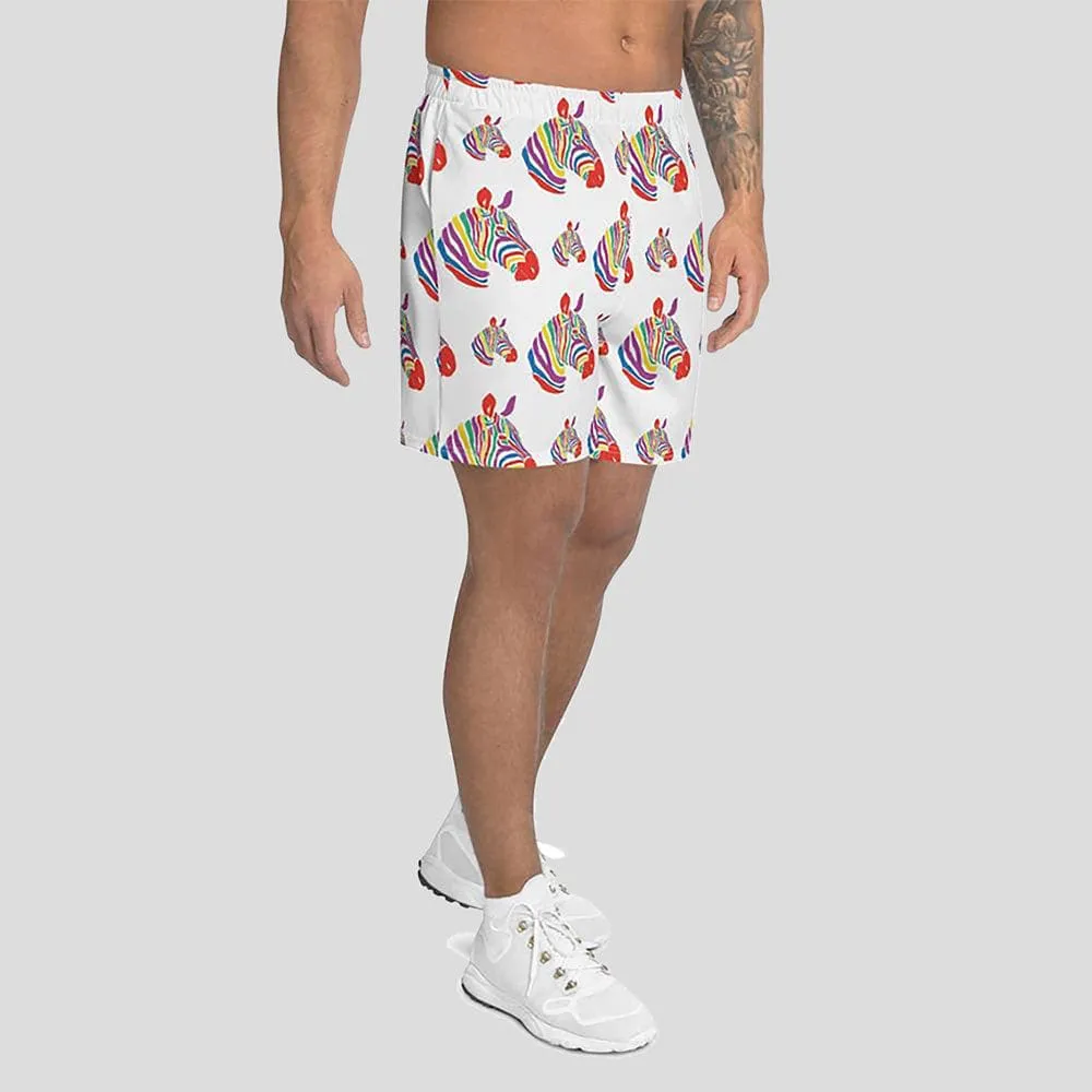 Zebra Rainbow Athletic Shorts (POD)