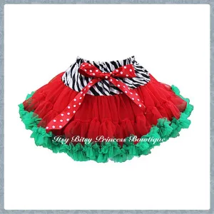 Zebra, Red & Green Pettiskirt