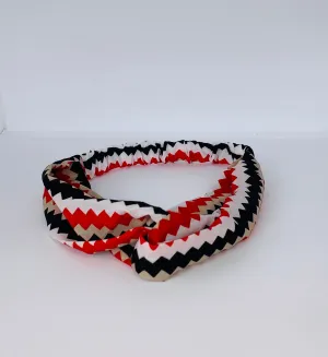 Zig Zag Headband -  Red & Black